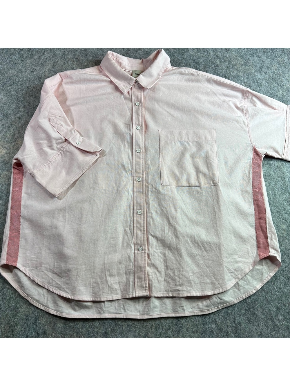 Maeve blush button-up shirt oversized minimalist L